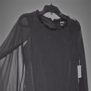 Dressy Black Sheer Cape Dress NWT Size 6